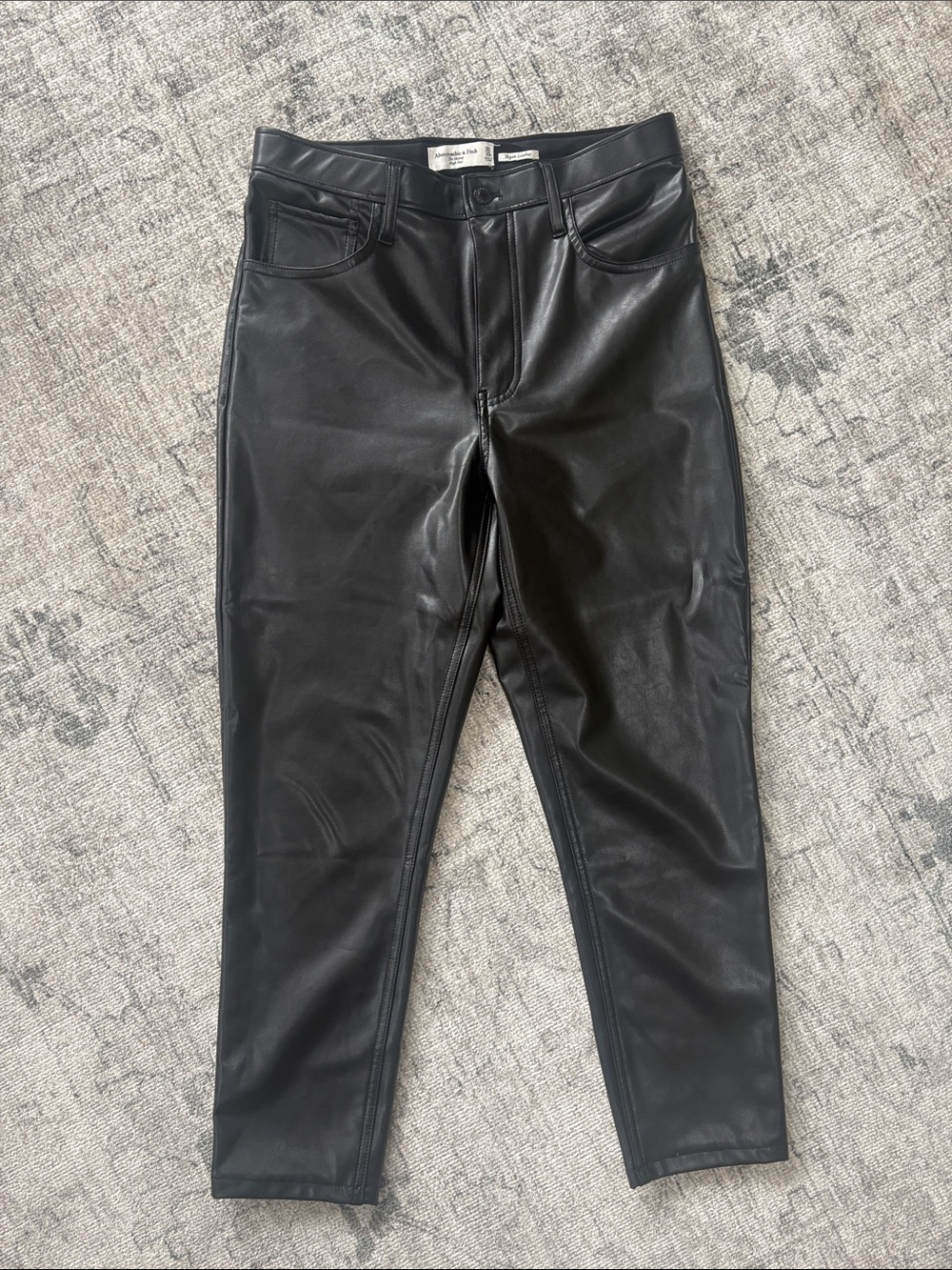 Abercrombie & Fitch Black Faux Leather Jeans